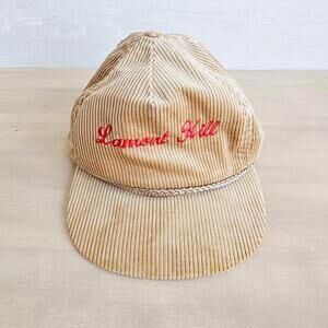 Vintage Lamont Hill Golf Club Hat Light Brown Rope Strap Back Corduroy